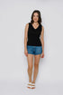 Joelle-Textured Vee Neck Tank